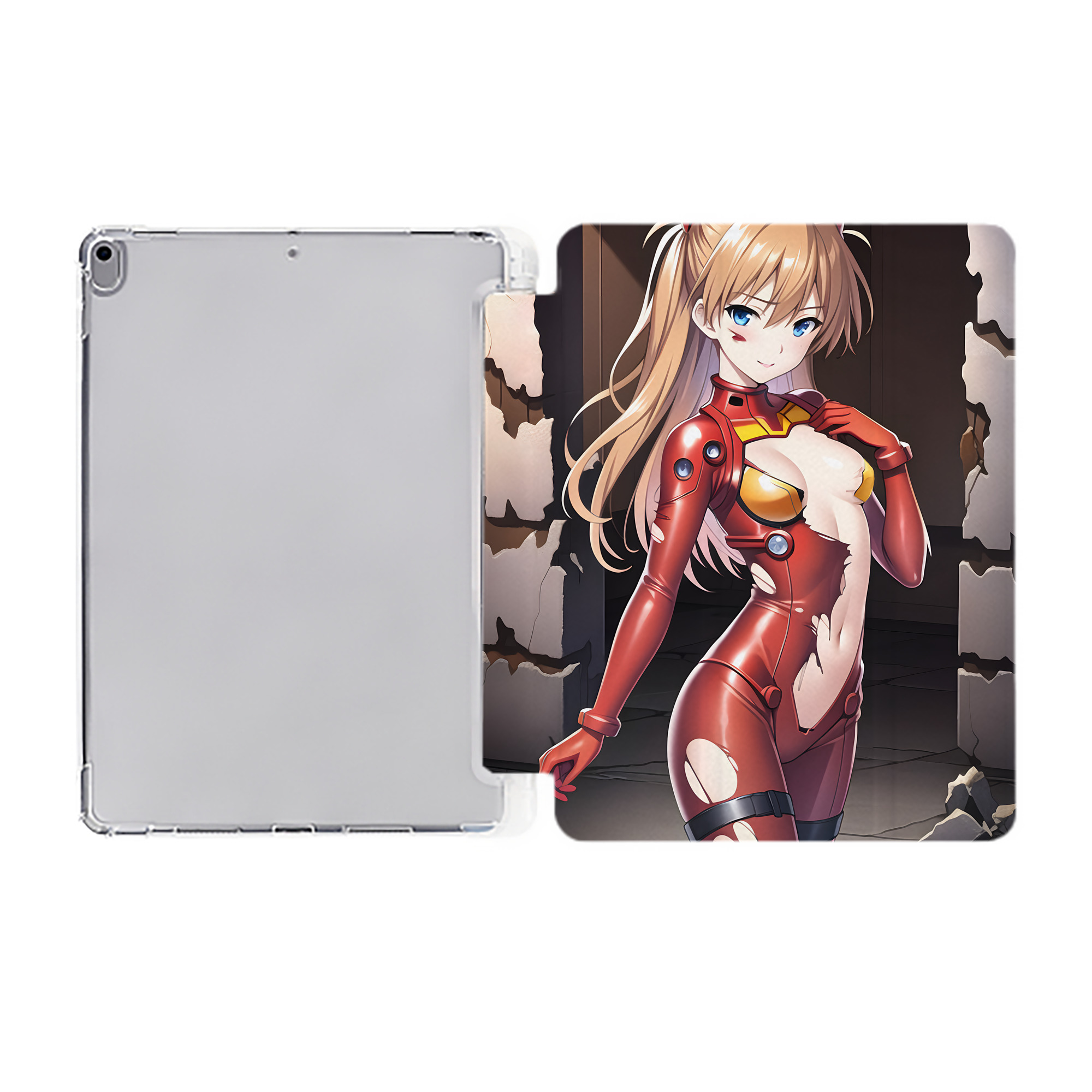 （画像用） EVA 新世紀エヴァンゲリオン IPad ケース ペン収納付き 三つ折りスタンド PUレザー×シリコン 対応機種9.5/10.5/10.9インチ